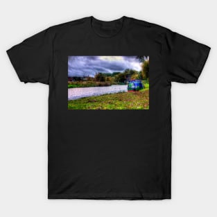 Narrow Boat moored on the river T-Shirt